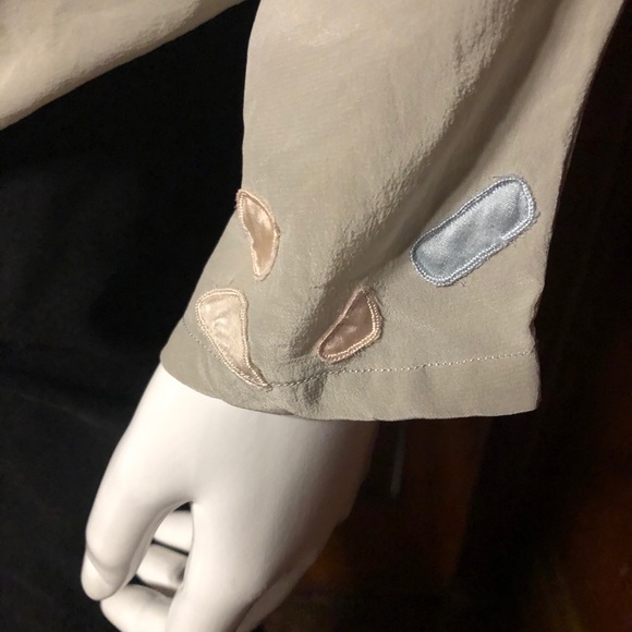 Taupe women blouse with scarf - Picture 3 of 5